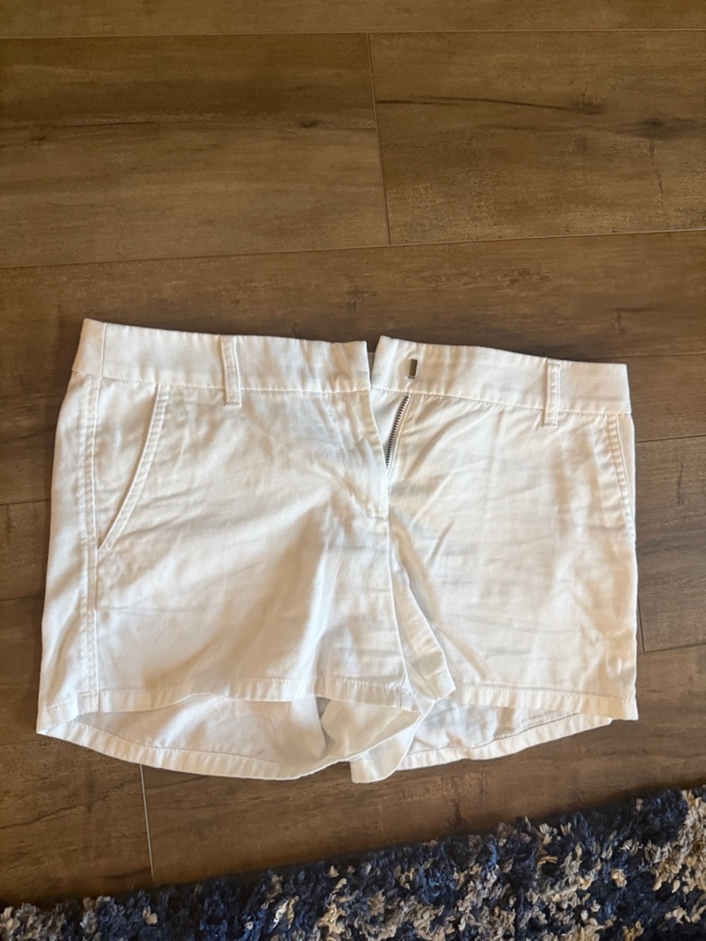 J. Crew White High-Waist Cotton Blend Shorts